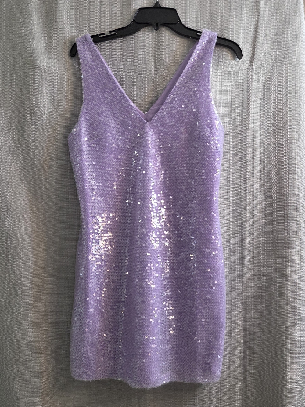 a new day Lavender V-Neck sequin mini Dress xs cocktail wedding party